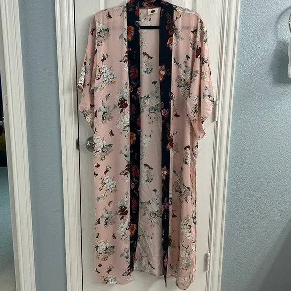 Anthropologie Light Pink Kimono Style Duster Top - Picture 2 of 2